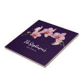 Carreau Aquarelle teinte rose Orchidées Peinture (Côté)