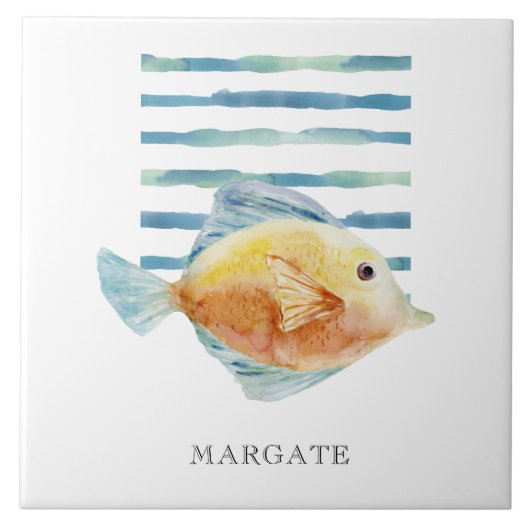 Carreau Aquarelle TROPICAL FISH Seashore Beach MARGATE (Devant)