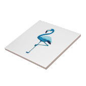 Carreau Aquarelle tropicale Flamant rose bleu or (Côté)