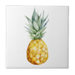 Carreau Aquarelle tropicale tendance Ananas<br><div class="desc">Cette conception a été créée par art numérique. Elle peut être personnalisée en cliquant sur le bouton personnaliser et en modifiant la couleur, en ajoutant un nom, des initiales ou vos mots préférés. Choisissez personnaliser pour changer la couleur de l'arrière - plan Contactez-moi à colorflowcreations@gmail.com si vous avez pour avoir...</div>