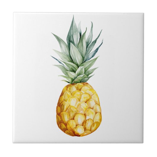 Carreau Aquarelle tropicale tendance Ananas (Devant)