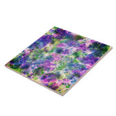 Carreau Aquarelle vert pourpre bleu Paint Splash Abstrait (Côté)