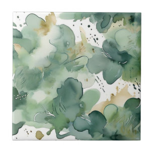 Carreau Aquarelle verte douce Motif moderne
