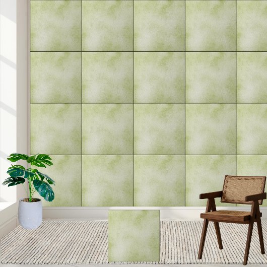 Carreau Aquarelle verte douce Texture Carrelage en céramiq