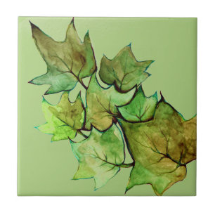 Carreau Aquarelle verte Ivy Nature
