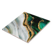 Carreau Aquarelle verte malachite et or (Côté)