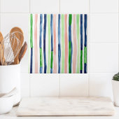 Carreau Aquarelle Verticale Bleu Vert Corail