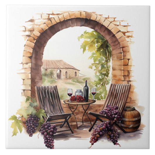 Carreau Aquarelle Vineyard (Devant)