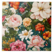Carreau Aquarelle vintage Collection florale populaire (Devant)