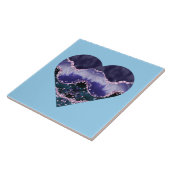 Carreau Aquarelle violette profonde de l'océan Look Coeur  (Côté)