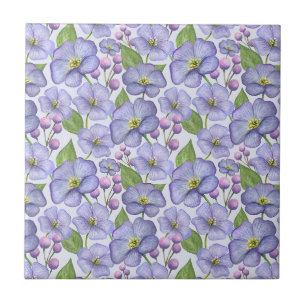 Carreau Aquarelle Violettes Violettes & Motif Floral