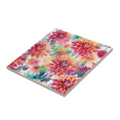 Carreau Aquarelle vive Dahlia (Côté)