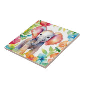 Carreau Aquarelle vive de l'éléphant (Côté)