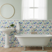 Carreau Aquarelle vive Papillons floraux bleu rose