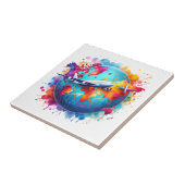 Carreau Aquarelle Voyageons dans le monde (Côté)