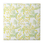 Carreau Aquarelle Yellow Mimosa Fleurs Motif<br><div class="desc">Ajoutez un accent féminin à toutes les chambres avec ce carrelage fleuri jaune. Il présente un motif floral aquarelle de fleurs de mimosa jaune avec accent de verdure. Ce carrelage jaune fleuri conviendra parfaitement à toutes les chambres.</div>
