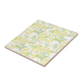 Carreau Aquarelle Yellow Mimosa Fleurs Motif (Côté)