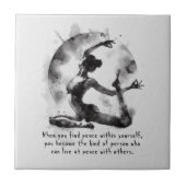 Carreau Aquarelle Yoga Reiki Pose King Pigeon à une jambe (Devant)