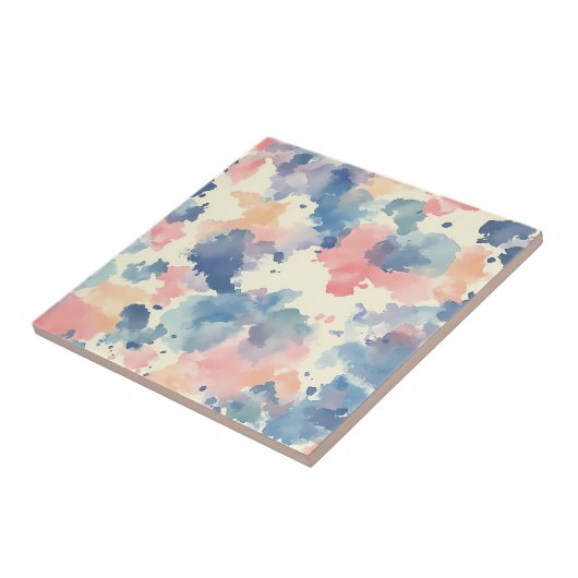 Carreau Aquarelles bleu rose (Côté)