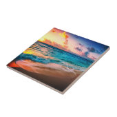 Carreau Aquarelles, plage et mer, ciel (Côté)