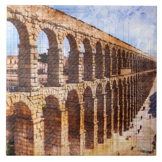 Carreau Aqueduc romain, Ségovie. Espagne. (Devant)