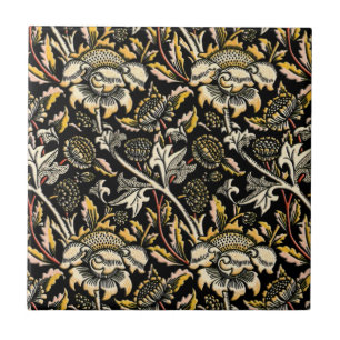 Carreau Arabesque floral foncé de William Morris