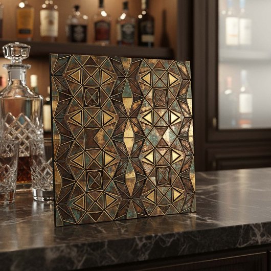 Carreau Arabesque Starburst : Bronze oxydé #14 ID1227