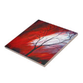 Carreau Arbre Abstrait et ciel rouge (Côté)