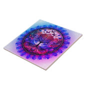 Carreau Arbre arc-en-ciel de la vie Rustique antique (Côté)