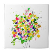 Carreau Arbre coloré aquarelle (Devant)