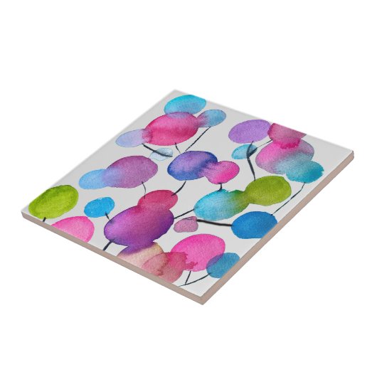 Carreau Arbre d'art abstrait rose mignon (Côté)