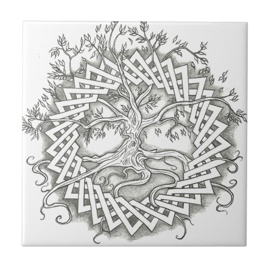 Carreau Arbre de la vie dans la conception celtique (Devant)