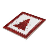 Carreau Arbre de Noël classique | Festive Rich Crimson Rou (Côté)