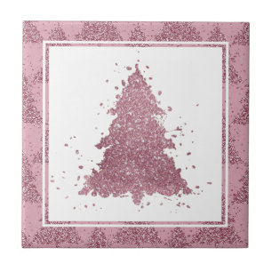 Carreau Arbre de Noël élégant   Dusty Mauve Pink Splatter