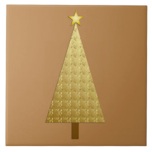 Carreau Arbre de Noël moderne en feuille d'or