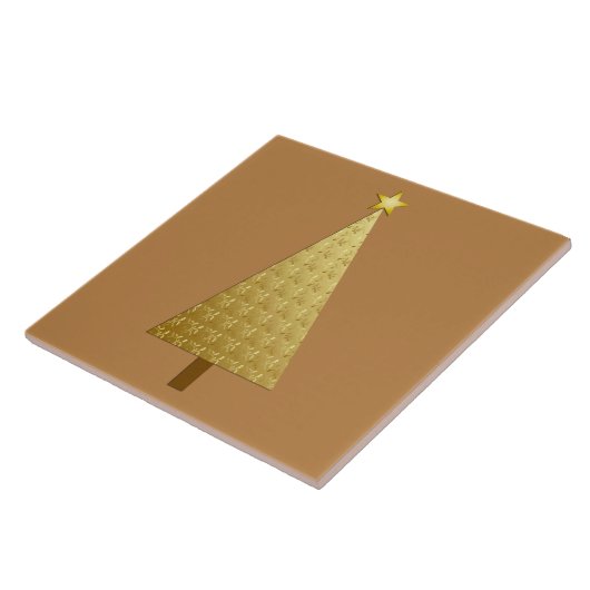 Carreau Arbre de Noël moderne en feuille d'or (Côté)