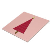 Carreau Arbre de Noël moderne profond rouge damé (Côté)