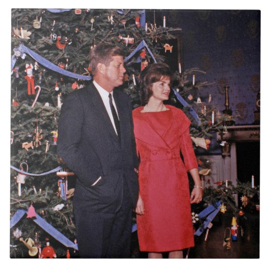 Carreau Arbre de Noël Président John Kennedy & Jacqueline (Devant)