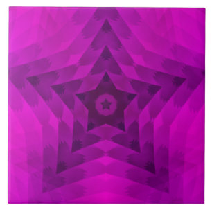 Carreau Arbre de Noël Silhouette & Étoile violette Dégr