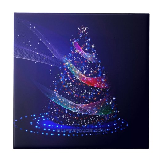 Carreau Arbre de Noël SlipperyJoe numérique rouge transluc (Devant)