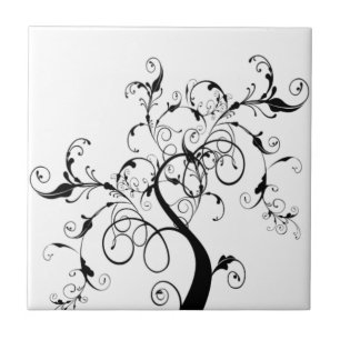 Carreau Arbre De Vie Noir Et Blanc