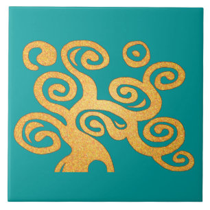 Carreau Arbre de vie version turquoise