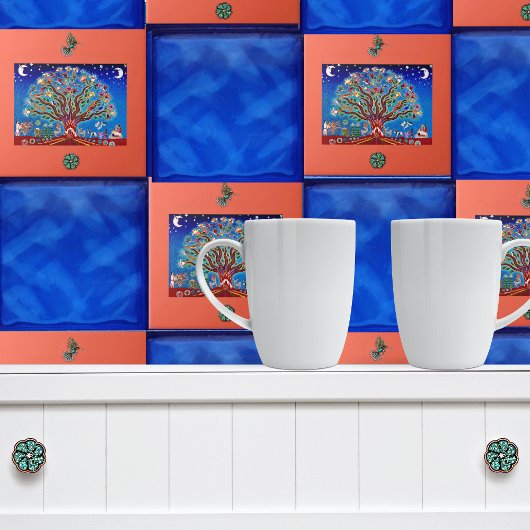 Carreau Arbre lunaire de vie Talavera Style Mexicain