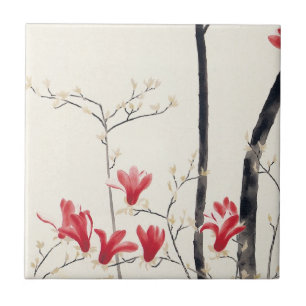 Carreau Arbre Magnolia par Kobayashi Kokei, Nature Vintage