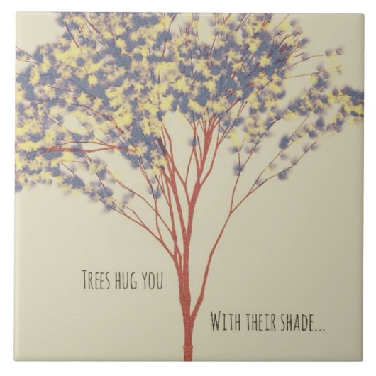 Carreau Arbre minimaliste avec tuile en céramique (Devant)