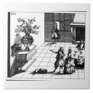 Carreau Arbre musical de chanson d'oiseau, c.1670 édité