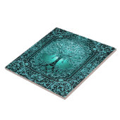 Carreau Arbre turquoise de vie Ancien Rustique (Côté)