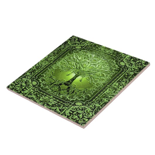 Carreau Arbre vert de la vie Ancien Rustique (Côté)