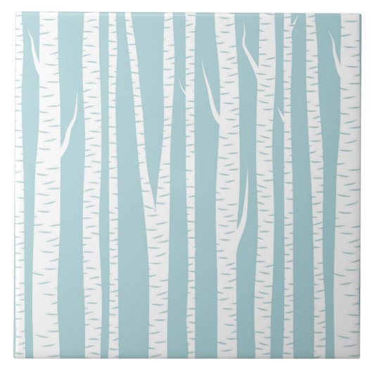 Carreau Arbres de bouleau bleus (Devant)