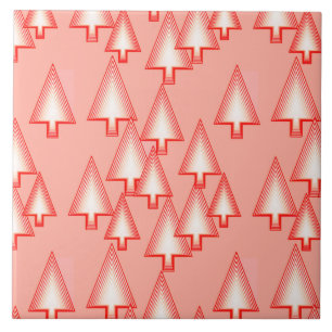 Carreau Arbres de Noël métalliques modernes - corail orang